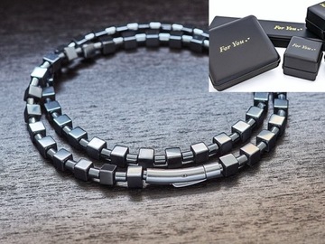 Naszyjnik z hematytu koraliki 6mm + eleganckie zap / długość do wyboru