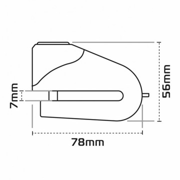 ЗАМОК ТОРМОЗНОГО ДИСКА OXFORD С СИГНАЛИЗАЦИЯМИ, МОДЕЛЬ QUARTZ XA6 PIN 6 мм