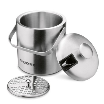 ZESTAW BARMAŃSKI DO DRINKÓW wiaderko na lód 1,3L SHAKER METALOWY 7el. Tadar
