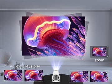 Мини-портативный 4K-проектор ANDROID 11 WIFI Белый