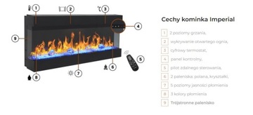 KOMINEK ELEKTRYCZNY ŚCIENNY AFLAMO IMPERIAL 43
