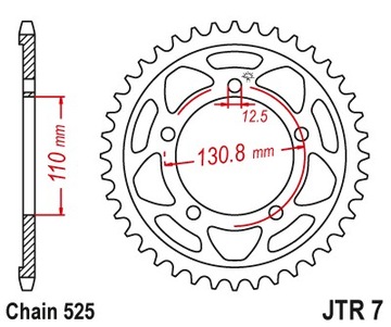 ЗАДНЯЯ ЗВЕЗДОЧКА JT JTR7.45