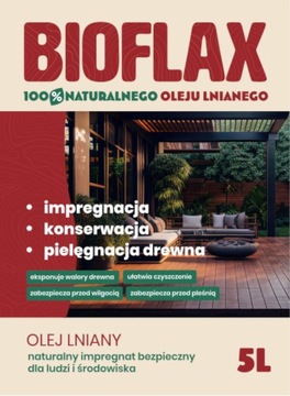 Натуральное льняное масло, пропитка для дерева, 5 л.