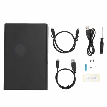 Корпус Raid для внешнего жесткого диска с двумя отсеками, USB C, 10 Гбит/с, 2,5 дюйма