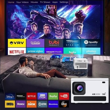 МИНИ-ПОРТАТИВНЫЙ ПРОЕКТОР FULL HD + СМАРТ-ТВ ПРИСТАВКА Android ДИНАМИК 2 ГБ/16 ГБ