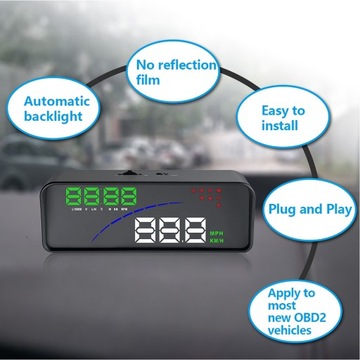 Универсальный автомобильный HUD 3,6 дюйма ODB2