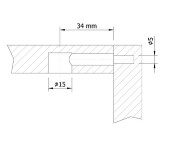 Złącze mimośrodowe meblowe zaczep 34 mm, komplet złącza do mebli 1000 kpl.