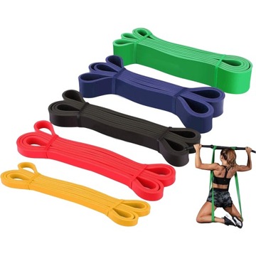 НАБОР ИЗ 5 лент POWER BAND EXERCISE RESISTANCE, прочная резина, фитнес-лента, 5 шт.