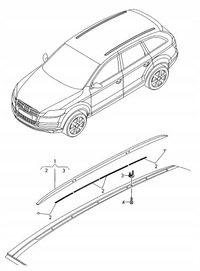 фото thumb №13, Рейлинг крышный правый audi q7 4l 14' 4l0860022m 1p9