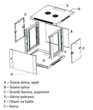 Шкаф-стойка настенный 6U 600х450 Серый