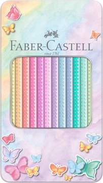 Карандаши Faber Castell Sparkle Pastel, 12 цветов, БЕСПЛАТНЫЙ ластик со стержнем.