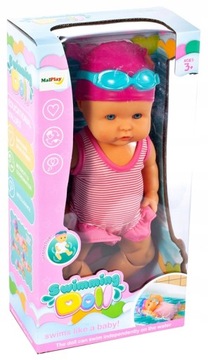 LALKA BOBAS DO WODY PŁYWAJĄCA STRÓJ CZEPEK 33 cm