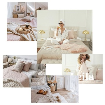 Стеганое покрывало на диван-кровать Диван 200x220 Leila Powder Pink