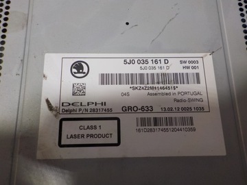 фото thumb №5, Skoda roomster 2012r. 1.4b радио заводские swing 5j0035161d