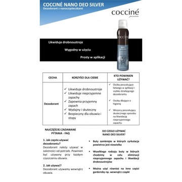 ДЕЗОДОРАНТ ДЛЯ ОБУВИ COCCINE ОСВЕЖИТЕЛЬ СЕРЕБРЯНЫХ НАНОЧАСТИЦ 150 МЛ