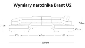 BRANT U2 УГЛОВОЙ ДИВАН Складной Функция сна