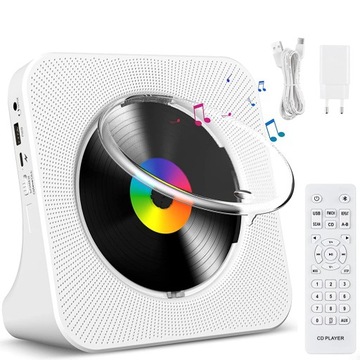 ODTWARZACZ CD BT5.0 GŁOŚNIKI STEREO HI-FI USB LED