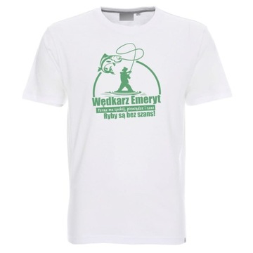 KOSZULKA MĘSKA DZIADEK WĘDKARZ EMERYT T-SHIRT MĘSKI PREZENT DLA RYBAKA