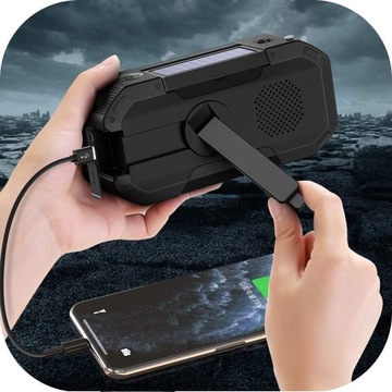 СОЛНЕЧНАЯ FM-РАДИО ЗАВОДНОЙ ФОНАРЬ ПИТАНИЕ БАНК USB SOS