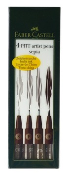 Ручка FABER-CASTELL Artist Pen PITT 4 шт. СЕПИЯ