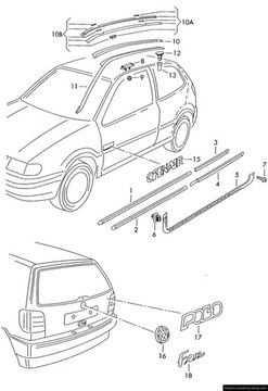 VW POLO КРЕПЛЕНИЕ КАНАЛА КРЫШИ 6N0860169A