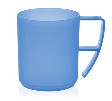 KUBEK KUBKI PLASTIKOWY Z UCHEM ZMYWARKI 350ML NIEB
