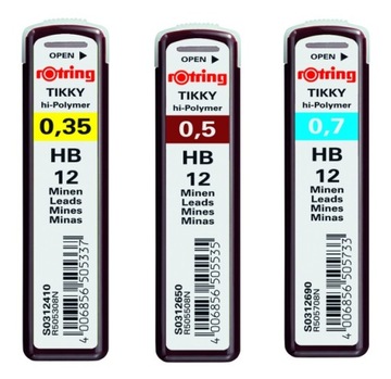 3 механических КАРАНДАША ROTRING 0,35 0,5 0,7 мм