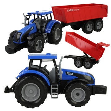 DUŻY TRAKTOR ROLNICZY CIĄGNIK Z PRZYCZEPĄ MASZYNA ROLNICZA PRZYCZEPA KIPER
