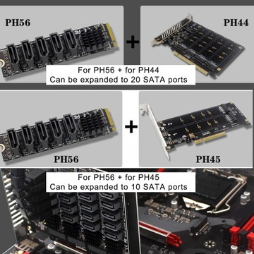 Плата-адаптер преобразователя PCIE M.2 в SATA3.0