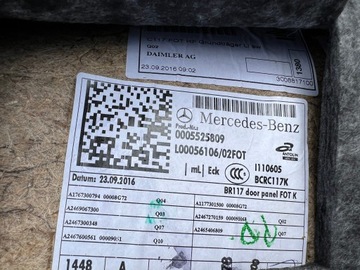 фото thumb №8, Mercedes w117 w176 боковина обивка дверь левый зад кожа оригинал