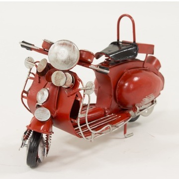 REPLIKA METALOWA MOTOR SKUTER CZERWONY RETRO