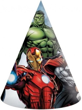 CZAPECZKI URODZINOWE AVENGERS URODZINY 6szt