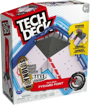 TECH DECK RAMPA PYRAMID POINT BAKER DESKOROLKA FINGERBOARD + NAKLEJKI