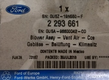 фото thumb №12, Модуль вентилятора спинка сиденье ford edge mk2 2016-