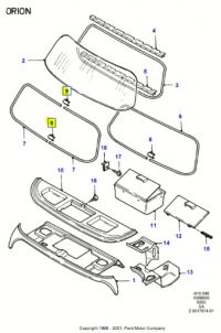 фото thumb №6, Покрытие -соединитель планки стекло prz. ford escort/orion 1981-1986 ca 6078594
