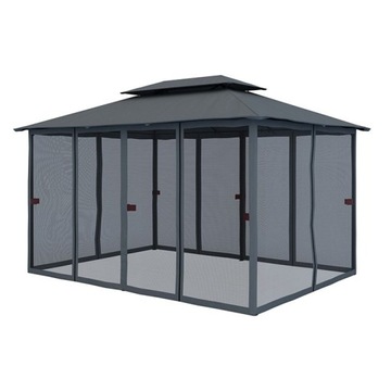MINZO LED Pavilion 3x4m Палатка для вечеринок в саду Светодиодная москитная сетка КОРИЧНЕВЫЙ