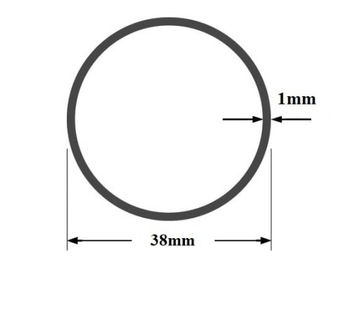 Rura stalowa z/s fi 38mm x 1mm, długość 0,2m