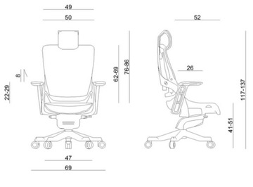 Fotel obrotowy ergonomiczny tkanina Wau 2 Mandarin