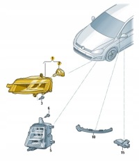 фото thumb №3, Лампа протитуманна фара протитуманний volkswagen оригінальний номер 5gg941662b