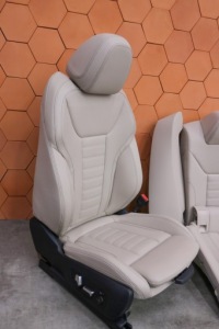 фото thumb №7, Bmw g22 салон сиденья заднее сиденье обшивки sport кожа oyster память подогрев