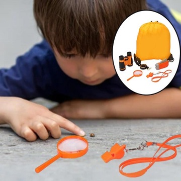 Комплект de-Outdoor Explorer, увеличительное стекло, телескоп, свисток, природный оранжевый