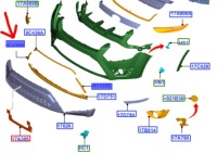 Рамка решітка бампера правий перед kuga 2008-12 _ 1760801 _ 8v41-8c436-da Недорого, фото thumb