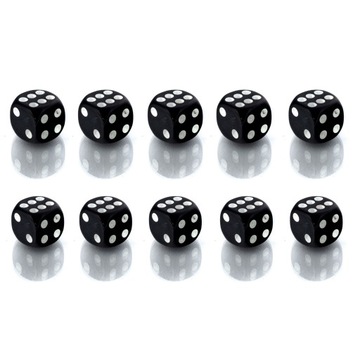 НАБОР ИЗ 10 ЧЕРНЫХ КУБИКОВ D6 ДЛЯ РПГ, 1,1 СМ