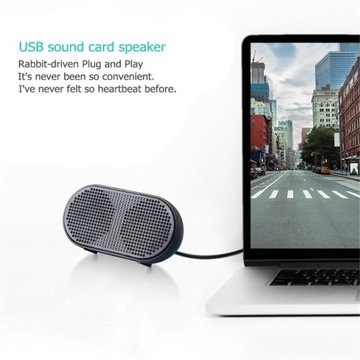 Мини-USB-стереодинамик, двойной рупорный динамик, черный