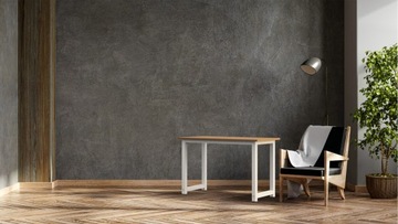 МЕТАЛЛИЧЕСКИЙ СТОЛ, БЕЛО-КОРИЧНЕВЫЕ НОЖКИ LOFT 60X120CM