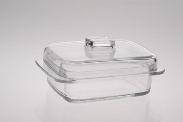 Масленка стеклянная прямоугольная с крышкой Huta Szkła JASŁO GLASS