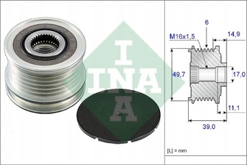 фото thumb №2, Зчеплення jednokierunkowe генератора ina 535005010