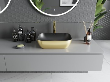 MEXEN RITA НАСТОЛЬНАЯ РАКОВИНА 45x32 ЧЕРНОЕ ЗОЛОТО
