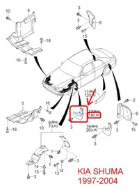 фото thumb №5, Брызговик перед левый kia shuma 1997-2004 zk2a051861