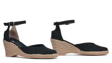 Espadryle spotykanka (7 cm ) CZARNE 34